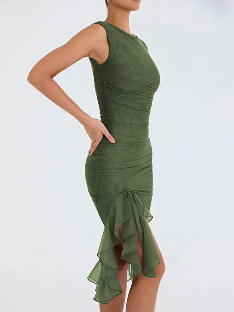 Danna™ - Midi Dress with Ruffles