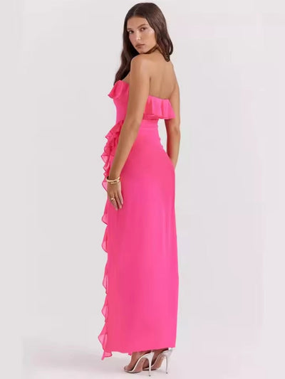 Raquel™ - Long Honor Word Dress with Ruffles