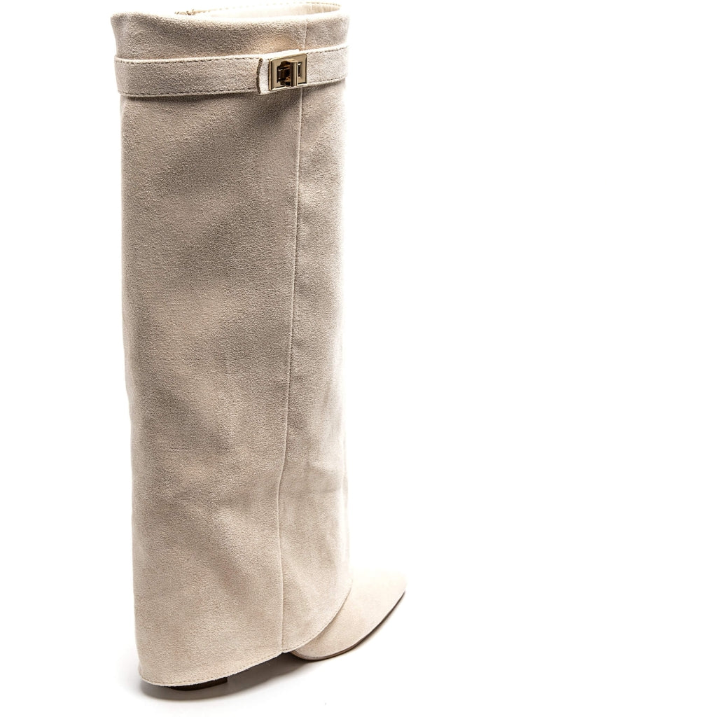 Women's High Heeled Boots 9501A - Beige