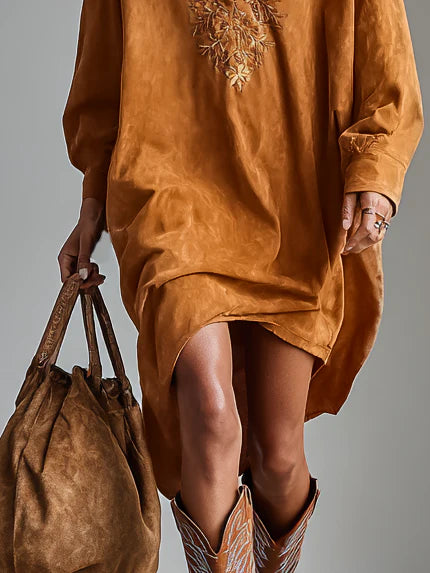 Elora™ – Embroidered Shirt Dress