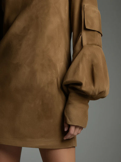 Leona™ – High-Neck Velvet Mini Dress