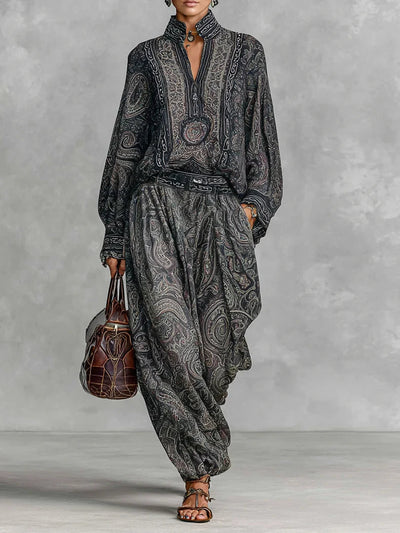 Amara™ – Vintage Paisley Two-Piece Set