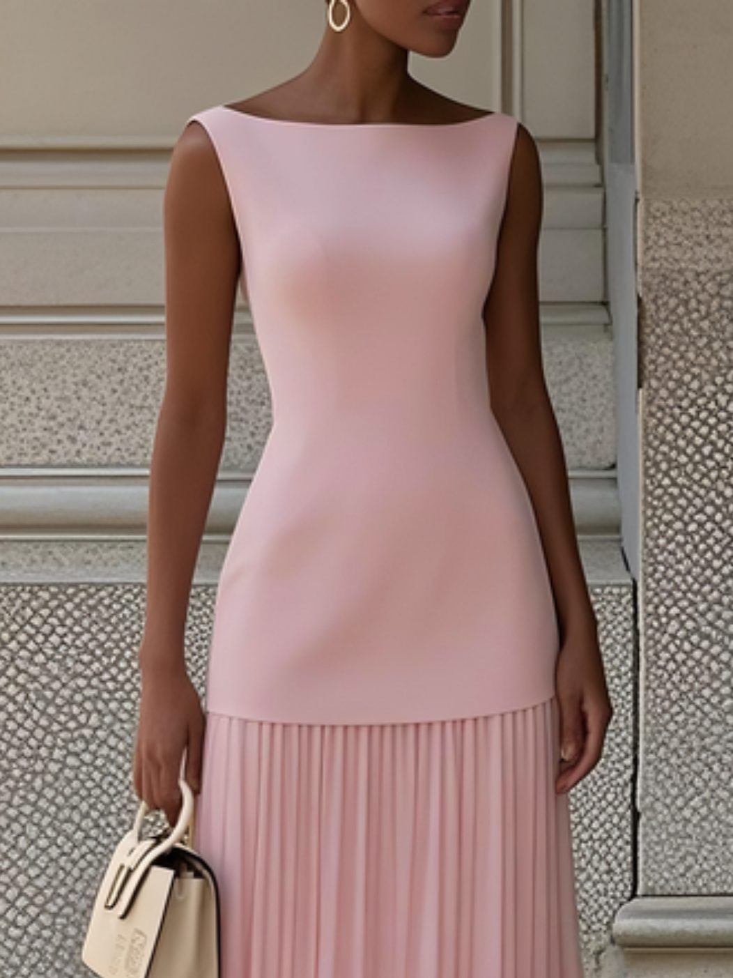 ELVIRA™ | Vestito lungo plissettato di design