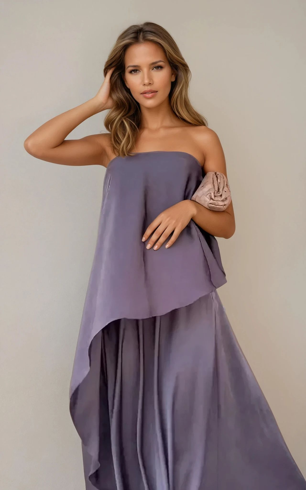 Nuria™- Long Layered Two-Piece Dress