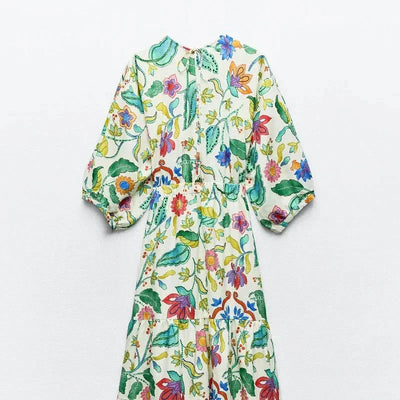 Bea™ | Maxi Abito Estivo con Motivo Floreale