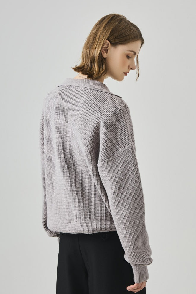 Olimpia™ – Top in Maglia Lungo con Scollo a V Oversize