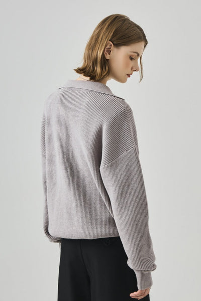 Olimpia™ – Top in Maglia Lungo con Scollo a V Oversize