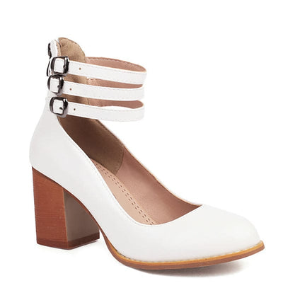 Ariana™ |  Triple Buckle Heels