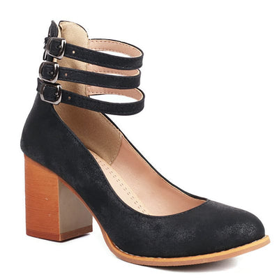 Ariana™ |  Triple Buckle Heels