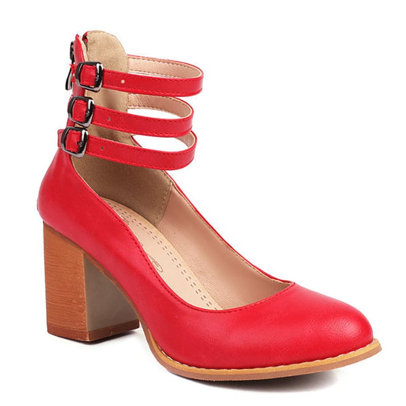 Ariana™ |  Triple Buckle Heels