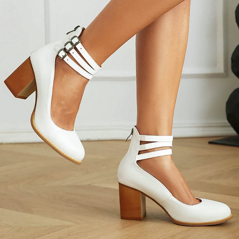 Ariana™ |  Triple Buckle Heels