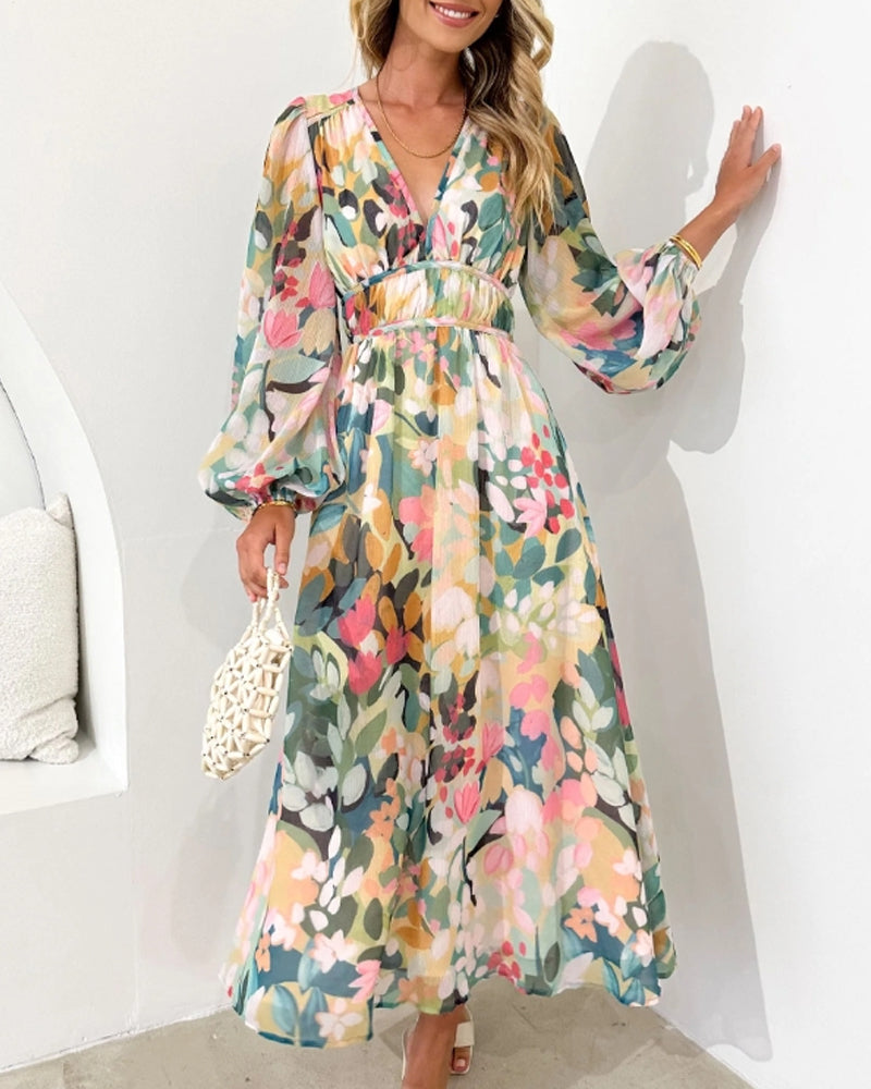 Nina™ - Elegant Dress with Floral Print