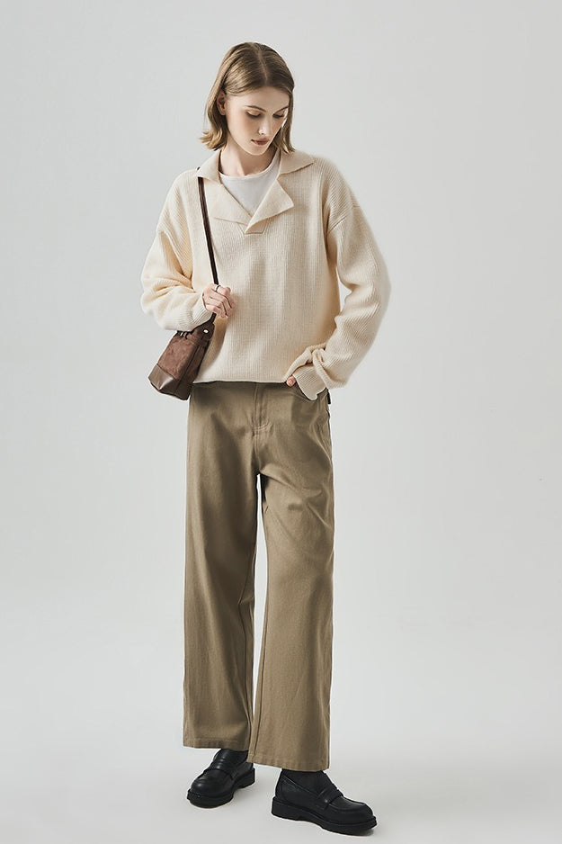 Olimpia™ – Top in Maglia Lungo con Scollo a V Oversize