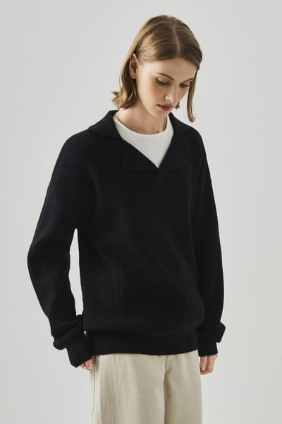 Olimpia™ – Top in Maglia Lungo con Scollo a V Oversize