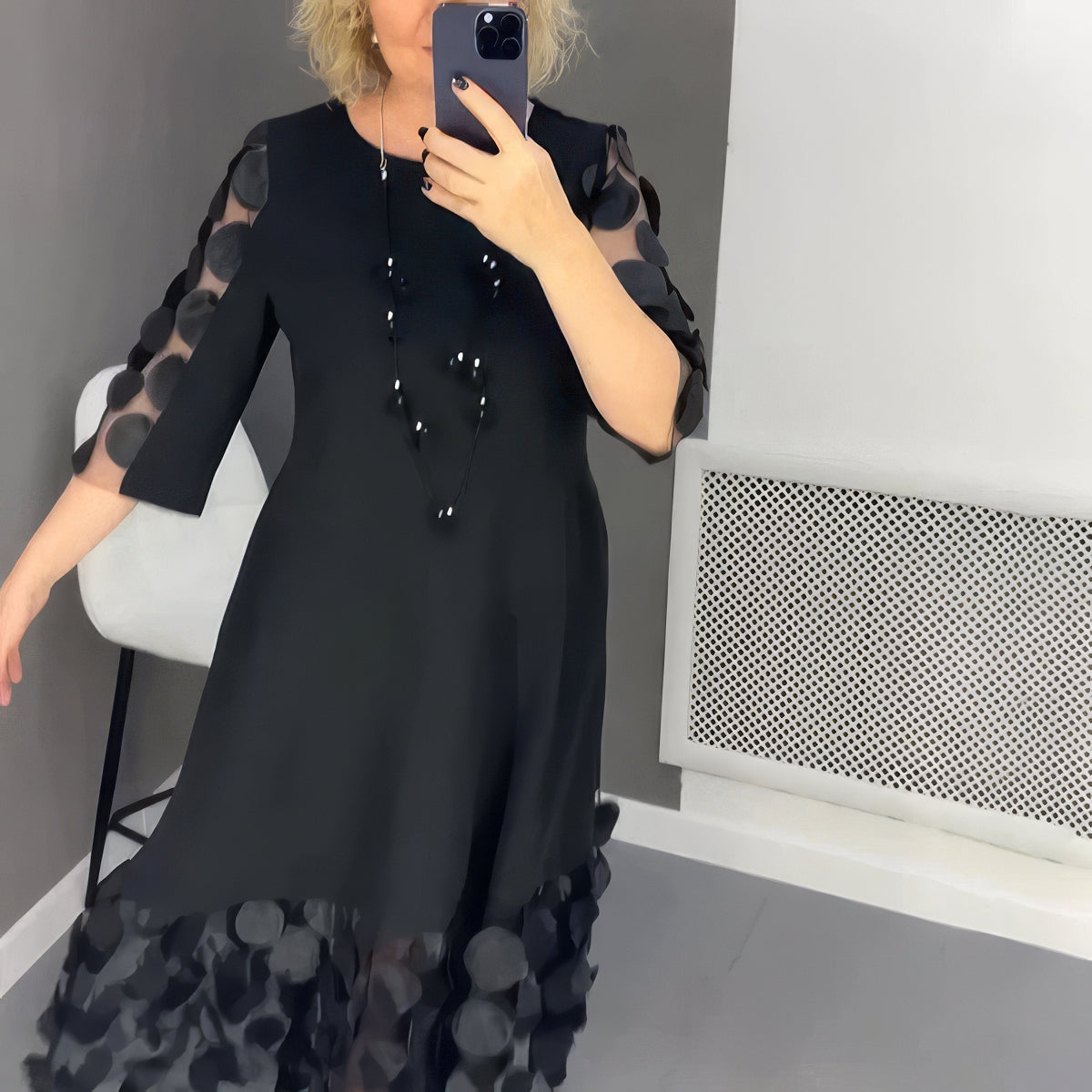 Naomí™- Loose Dress with Decorative Polka Dots