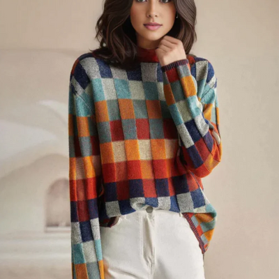 Cecilia™ – Maglione Patchwork Colorato