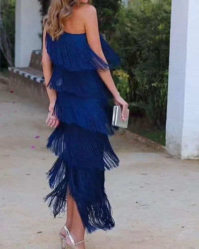 Elena™ - Elegant dress with fringes