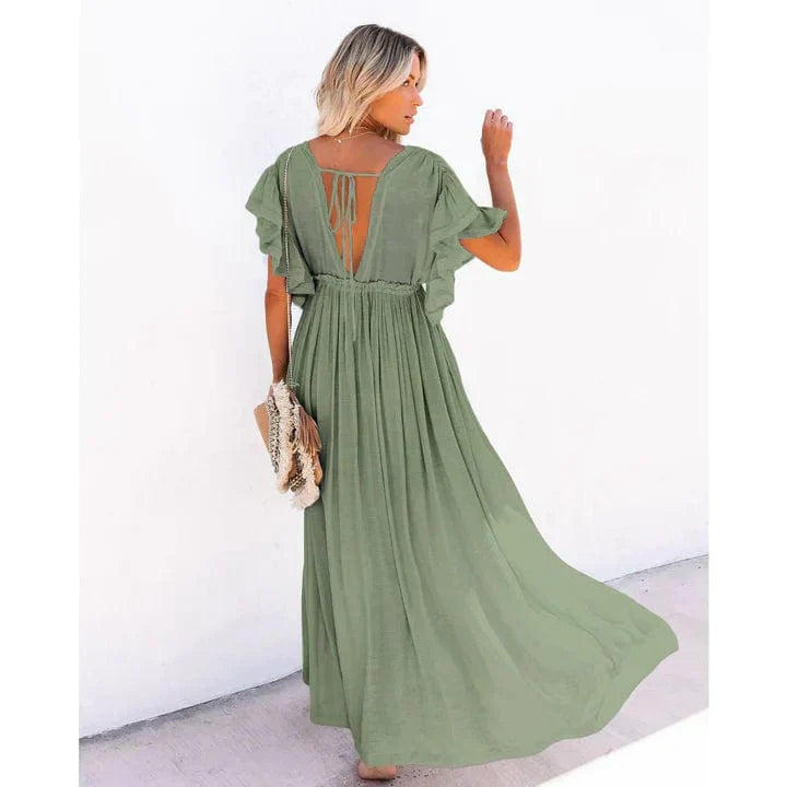Puck™ | Abito Maxi Verde Stile Ibiza