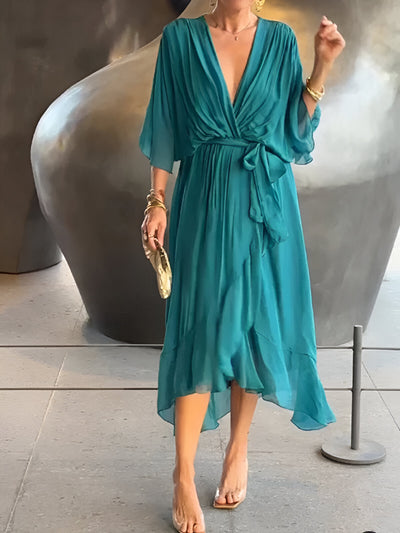 Monica™ | Abito in Chiffon con Scollo a V