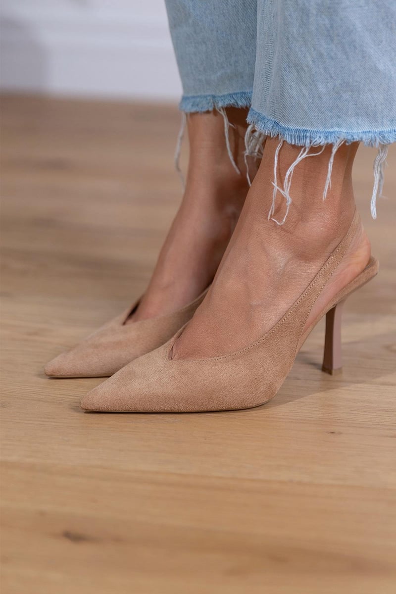 Giselle™| Suede Slingback Heels