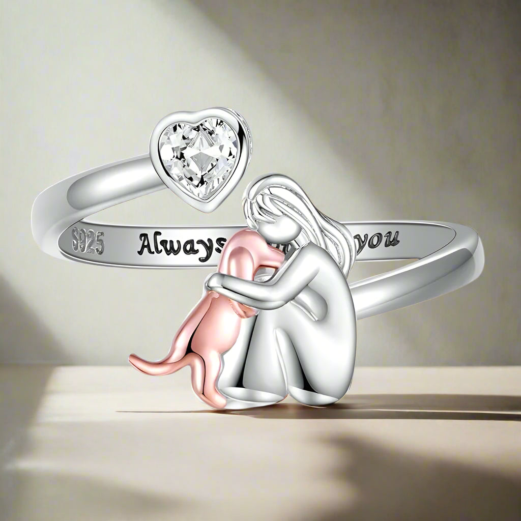 Anne™ - Ring with Dog Icon (Pink)