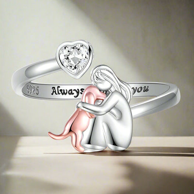 Anne™ - Ring with Dog Icon (Pink)
